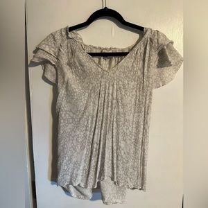 A New Day ruched shoulder animal print top